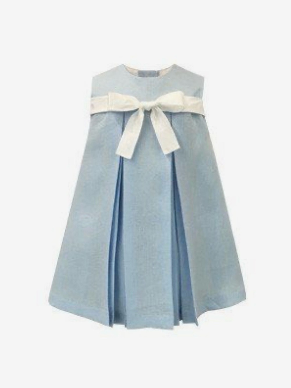 Helena at Neiman Marcus Girls Formal Pleated Satin Bow Linen Dress, Lavender, 6X